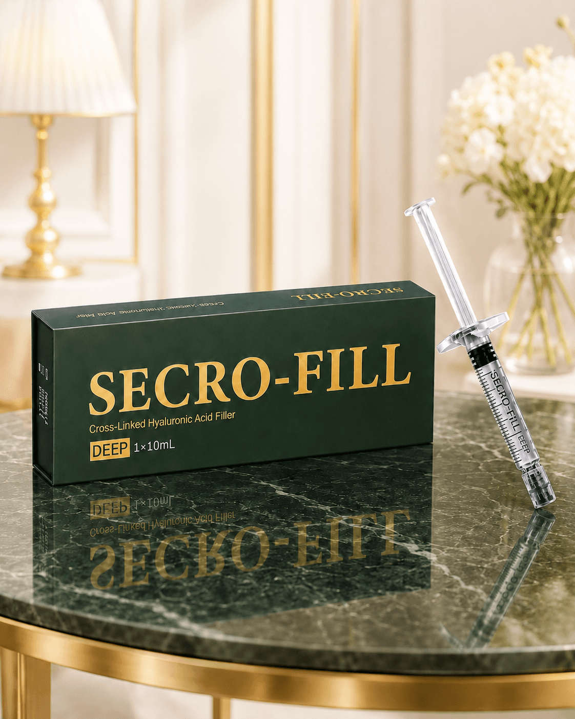 SECRO-FILL DEEP 10ml box with a pre-filled syringe