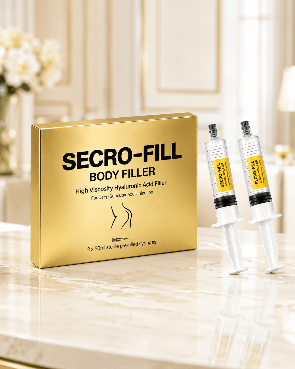 SECRO-FILL BODY FILLER two 50ml pre-filled syringes